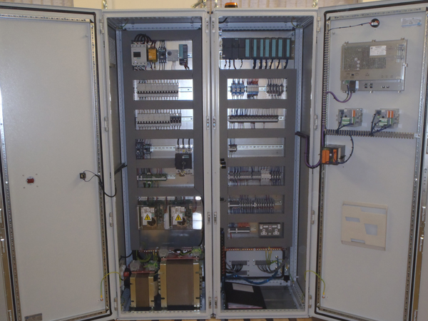 Electrical control panel built in Practicon's panel workshop